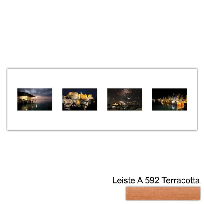 Galerierahmen Design 4214, 25x77, 4 Ausschnitte 10x15 terracotta