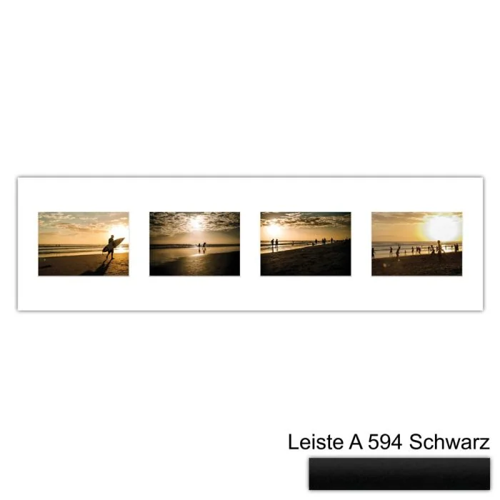 Galerierahmen Design 4218, 25x87,5, 4 Ausschnitte 13x18 mattschwarz