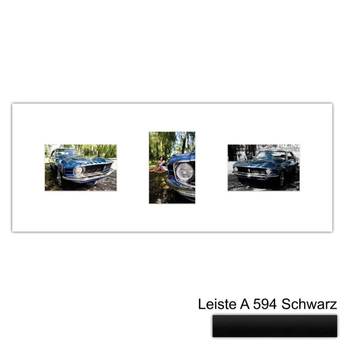 Galerierahmen Design 4248, 25x62,5, 3 Ausschnitte 10x15 mattschwarz