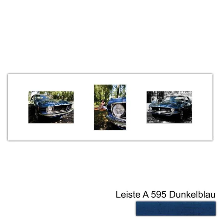 Galerierahmen Design 4249, 25x77, 3 Ausschnitte 13x18 dunkelblau