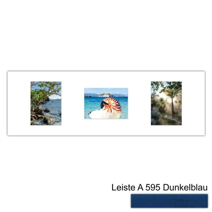Galerierahmen Design 4252, 25x77, 3 Ausschnitte 13x18 dunkelblau