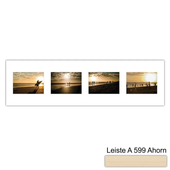 Galerierahmen Design 4218, 25x87,5, 4 Ausschnitte 13x18 ahorn-natur