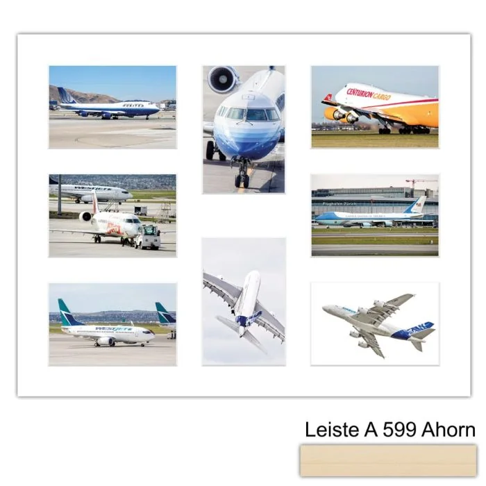 Galerierahmen Design 4231, 40x50, 8 Ausschnitte 10x15 ahorn-natur