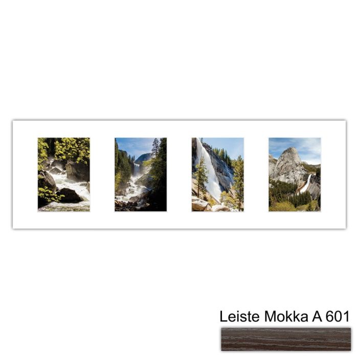 Galerierahmen Design 4206, 25x77, 4 Ausschnitte 13x18 mokka