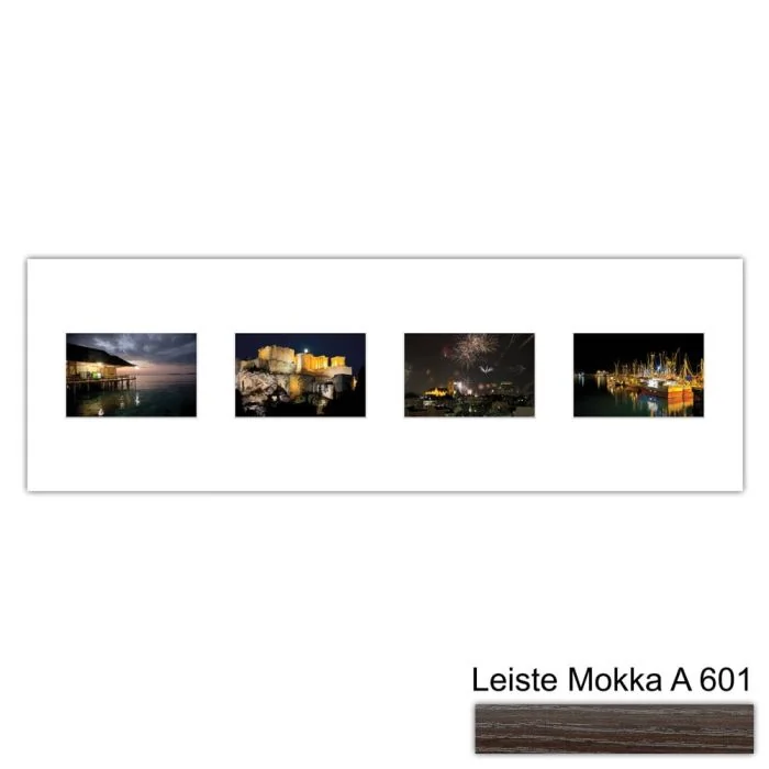 Galerierahmen Design 4214, 25x77, 4 Ausschnitte 10x15 mokka