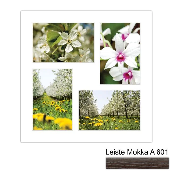 Galerierahmen Design 4226, 30x30, 4 Ausschnitte 10x15 mokka