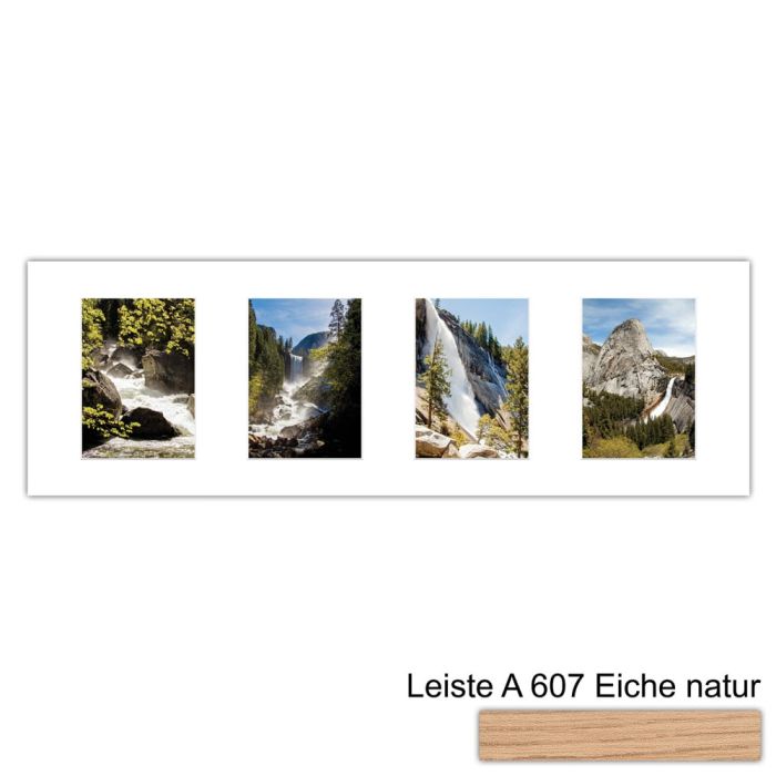 Galerierahmen Design 4206, 25x77, 4 Ausschnitte 13x18 braun-eiche-natur