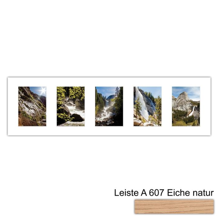 Galerierahmen Design 4207, 25x87,5, 5 Ausschnitte 13x18 braun-eiche-natur