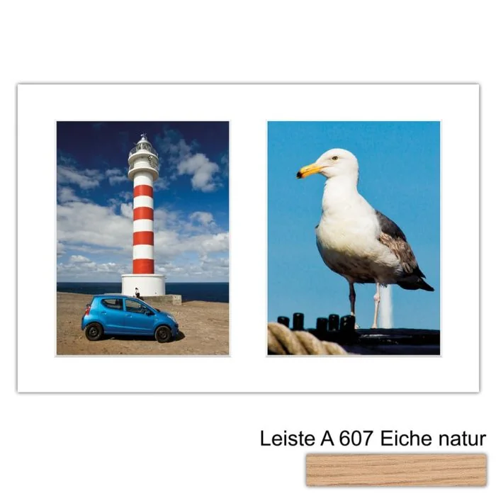 Galerierahmen Design 4208, 25x37,5, 2 Ausschnitte 15x20 braun-eiche-natur