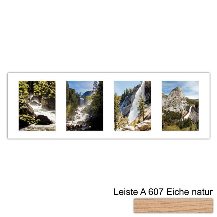 Galerierahmen Design 4210, 25x77, 4 Ausschnitte 15x20 braun-eiche-natur
