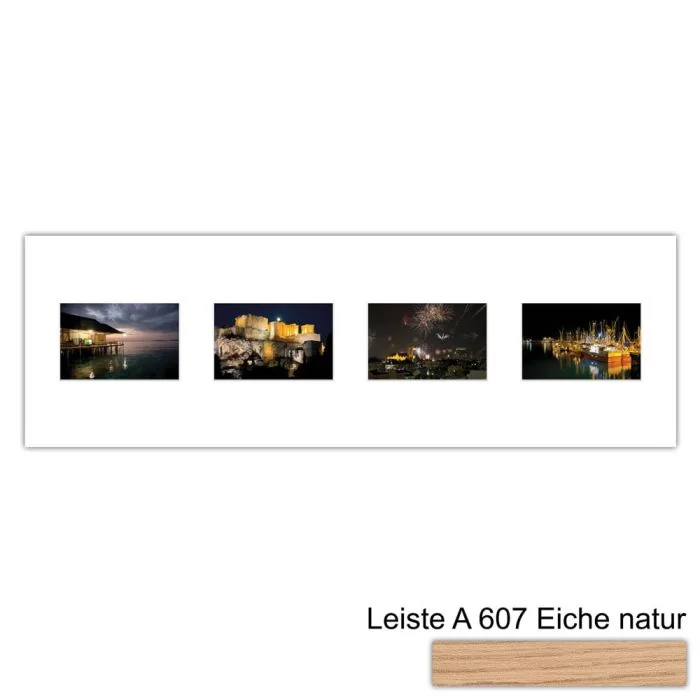 Galerierahmen Design 4214, 25x77, 4 Ausschnitte 10x15 braun-eiche-natur