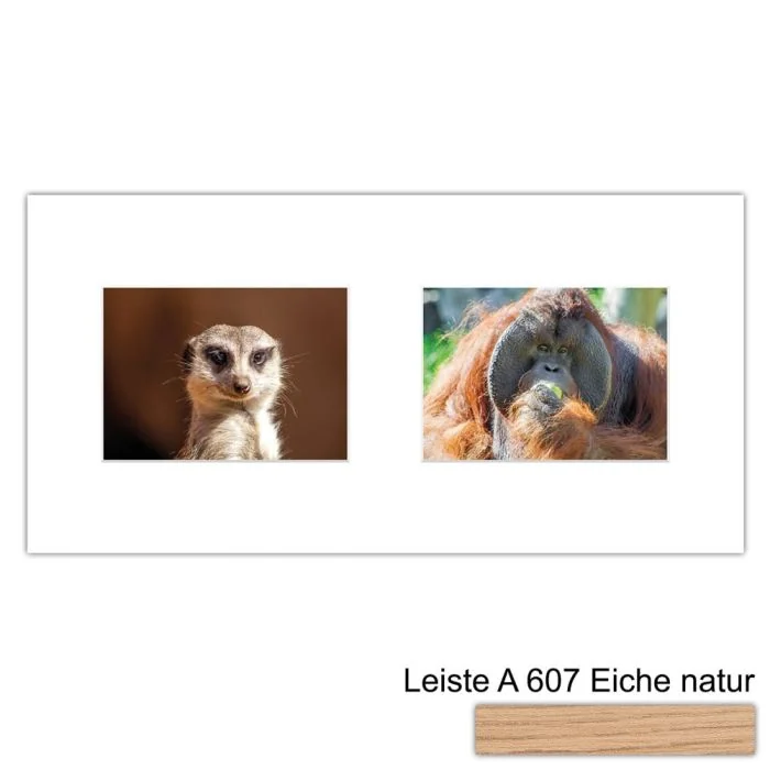 Galerierahmen Design 4216, 25x50, 2 Ausschnitte 13x18 braun-eiche-natur