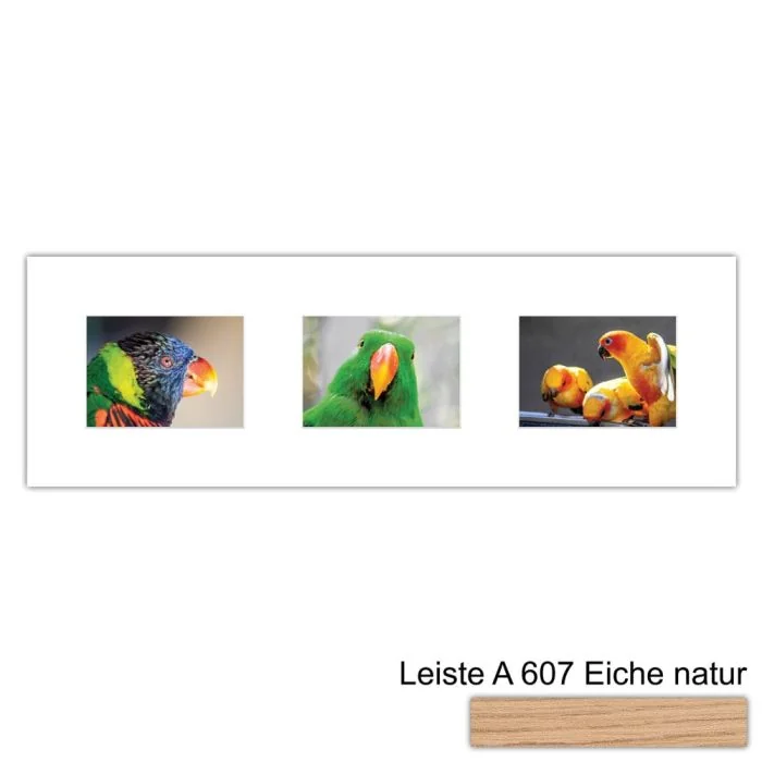 Galerierahmen Design 4217, 25x77, 3 Ausschnitte 13x18 braun-eiche-natur