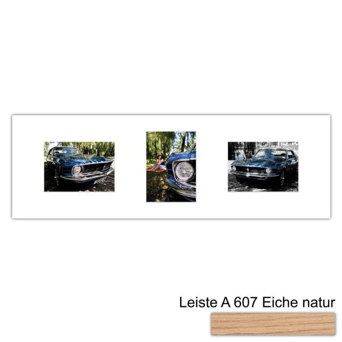 Galerierahmen Design 4249, 25x77, 3 Ausschnitte 13x18 braun-eiche-natur