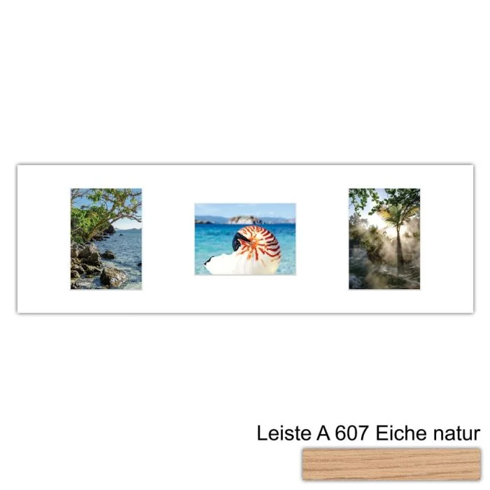 Galerierahmen Design 4252, 25x77, 3 Ausschnitte 13x18 braun-eiche-natur
