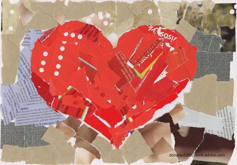 Herz Collage aus Papier
